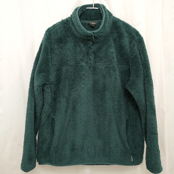 Eddie Bauer Tops - Woman's Eddie Bauer Plush Fleece 1/4 Zip Teal Pullover Size XL